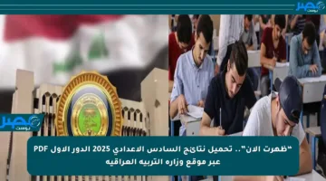 “ظهرت الآن”.. تحميل نتائج السادس الإعدادي 2025 الدور الأول PDF عبر موقع وزارة التربية العراقية